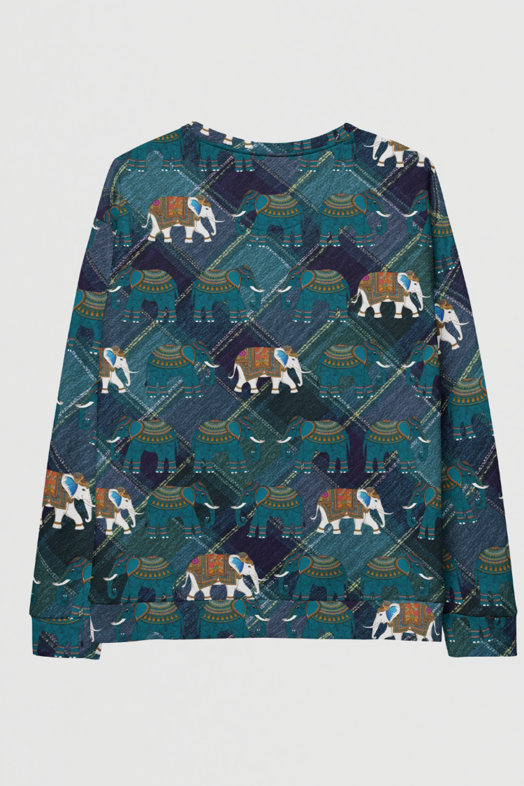 Long-sleeve shirt. Patterned sweatpants with animal design. Elephant design. Sweatshirts. Elephant tops. SIAM sweatshirt Women’s sweatshirt Men’s sweatshirt. 